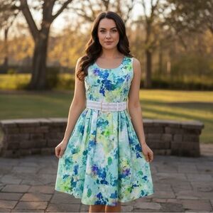 Calvin Klein Spring Floral Fit & Flare Dress - Size 2